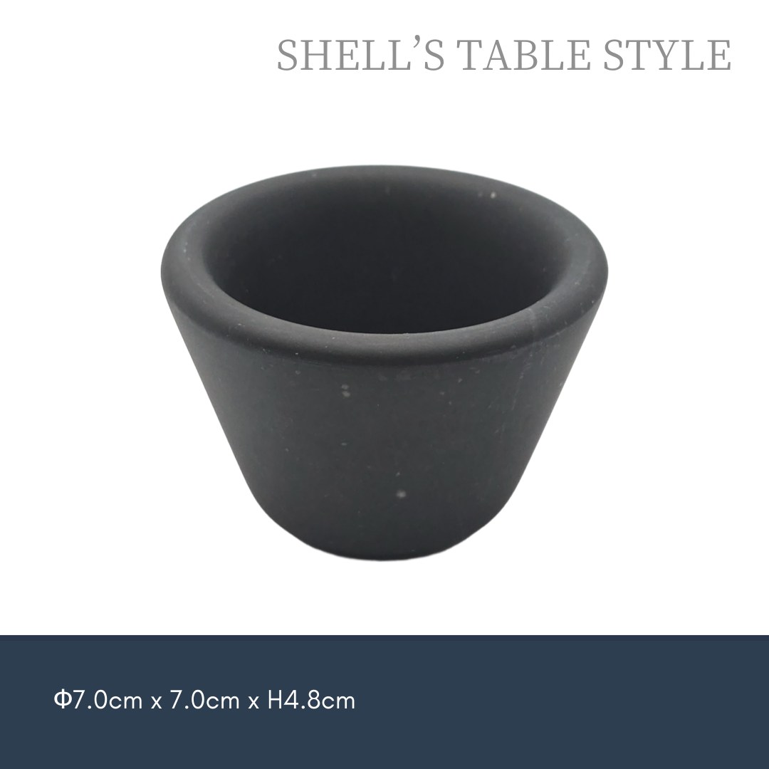 Bát cắt đá cẩm thạch 7,5cm, màu đen